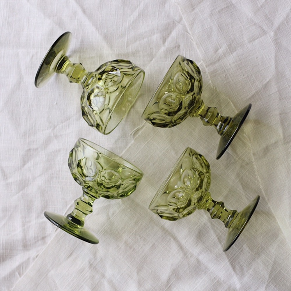 SOLD ‼️ (Set of 4) Green Vintage Glasses